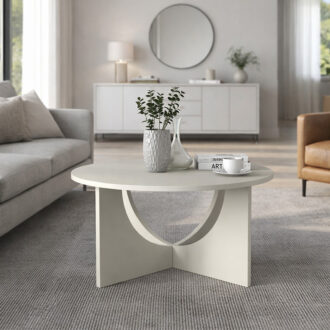 Alternative view of Τραπεζάκι σαλονιού Lemmar Megapap χρώμα sandstone Ø75x36,8εκ.