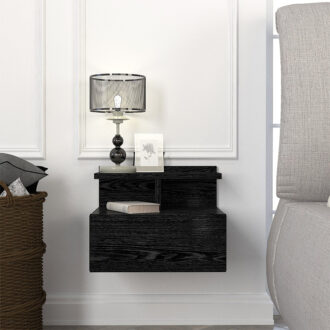 Alternative view of Κομοδίνο επιτοίχιο Mislina Megapap χρώμα sencron black 40x33,2x32εκ.