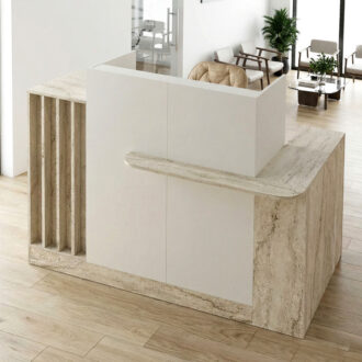Alternative view of Γραφείο υποδοχής - reception Dayana Megapap με LED χρώμα travertine - sandstone 150x85,2x120εκ.