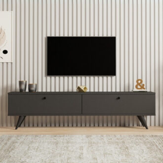 Alternative view of Έπιπλο τηλεόρασης Paris Megapap χρώμα ανθρακί 160x25x35εκ.