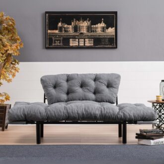 Alternative view of Καναπές - κρεβάτι Nitta Megapap διθέσιος υφασμάτινος χρώμα γκρι 155x70x85εκ.