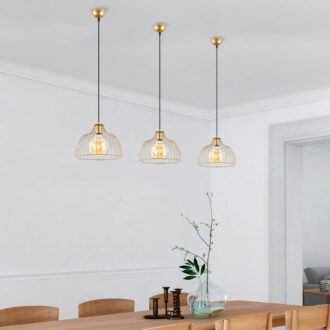 Alternative view of Φωτιστικό οροφής Treiso Megapap E27 μεταλλικό μονόφωτο χρώμα χρυσό Ø28x126εκ.