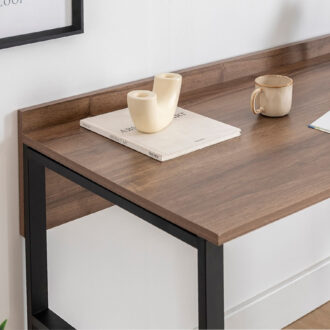 Alternative view of Γραφείο εργασίας Rana Megapap χρώμα καρυδί - μαύρο 120x60x78,8εκ.