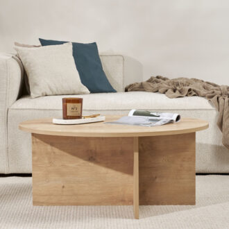 Alternative view of Τραπεζάκι σαλονιού Soleil Megapap χρώμα sapphire oak Ø90x40εκ.