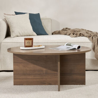 Alternative view of Τραπεζάκι σαλονιού Soleil Megapap χρώμα καρυδί Ø90x40εκ.