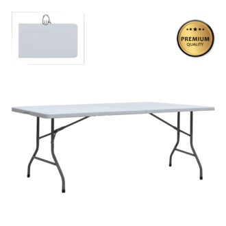 Τραπέζι catering - συνεδρίου Capri Megapap πτυσσόμενο - βαλίτσα χρώμα λευκό του πάγου 240x76x74εκ.