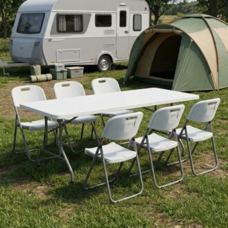 Alternative view of Τραπέζι catering - συνεδρίου Capri Megapap πτυσσόμενο - μονοκόμματη επιφάνεια χρώμα λευκό του πάγου 198x90x74εκ.