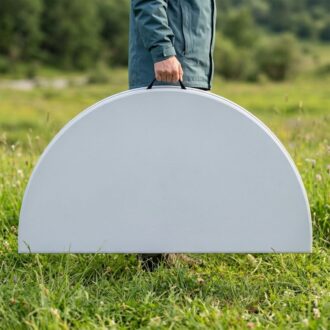 Alternative view of Τραπέζι catering - συνεδρίου Capri Megapap πτυσσόμενο – βαλίτσα στρογγυλό χρώμα λευκό του πάγου Ø152x74εκ.