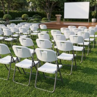 Alternative view of Καρέκλα catering - συνεδρίου Capri Megapap πτυσσόμενη χρώμα λευκό του πάγου 45x50x88εκ.
