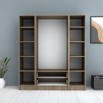 Alternative view of Ντουλάπα ρούχων Ricardo Megapap τετράφυλλη με συρτάρια χρώμα καρυδί 160x51,8x181εκ.