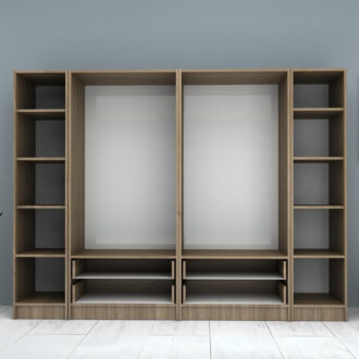 Alternative view of Ντουλάπα ρούχων Ricardo Megapap εξάφυλλη με συρτάρια χρώμα καρυδί 240x51,8x181εκ.