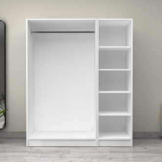 Alternative view of Ντουλάπα ρούχων Victoria Megapap τρίφυλλη χρώμα λευκό 150x60x181εκ.