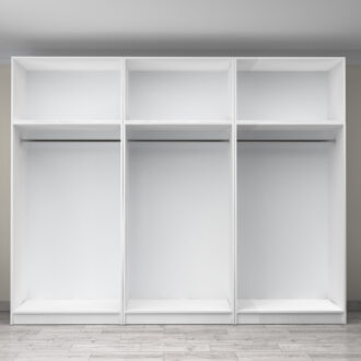 Alternative view of Ντουλάπα ρούχων Victoria Megapap εξάφυλλη με πατάρι χρώμα λευκό 300x60x240εκ.