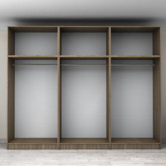 Alternative view of Ντουλάπα ρούχων Victoria Megapap εξάφυλλη με πατάρι χρώμα καρυδί 300x60x240εκ.