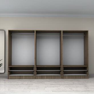 Alternative view of Ντουλάπα ρούχων Victoria Megapap εξάφυλλη με συρτάρια χρώμα καρυδί 300x60x181εκ.