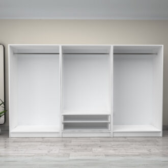 Alternative view of Ντουλάπα ρούχων Victoria Megapap εξάφυλλη με συρτάρια χρώμα λευκό 300x60x181εκ.